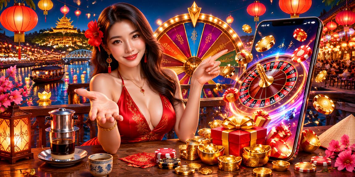Người chơi tại Huế thư giãn với cà phê bên cạnh màn hình roulette casino trực tuyến